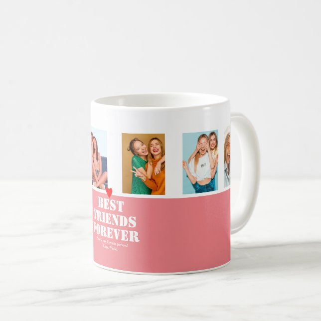 Personalisierte Foto Collage BESTE FREUNDIN Beste  Kaffeetasse (VorderseiteRechts)