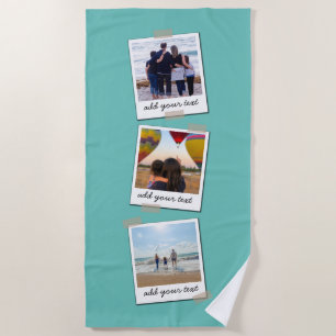 Personalisierte Foto-Collage der Familie 3 Strandtuch
