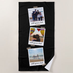 Personalisierte Foto-Collage der Familie 3 Strandtuch