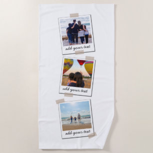 Personalisierte Foto-Collage der Familie 3 Strandtuch