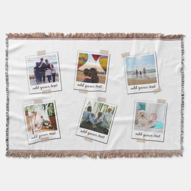 Personalisierte Foto-Collage der Familie 6 Decke (Vorderseite)