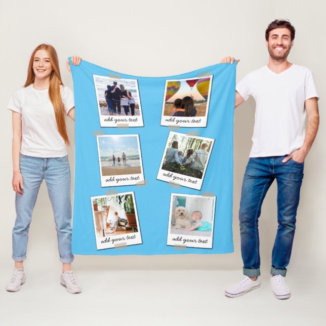 Personalisierte Foto-Collage der Familie 6 Fleecedecke (Beispiel)
