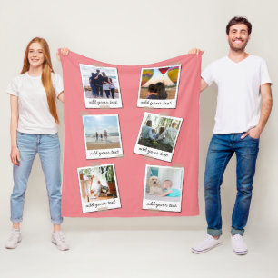 Personalisierte Foto-Collage der Familie 6 Fleecedecke