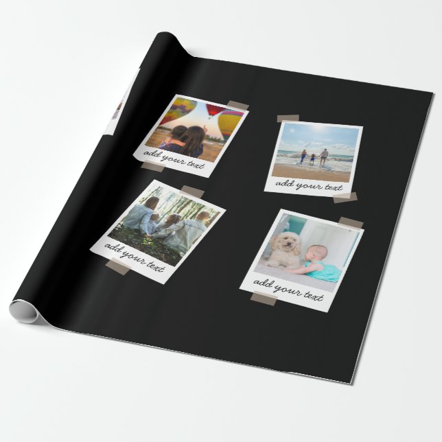 Personalisierte Foto-Collage der Familie 6 Geschenkpapier (Ungerollt)