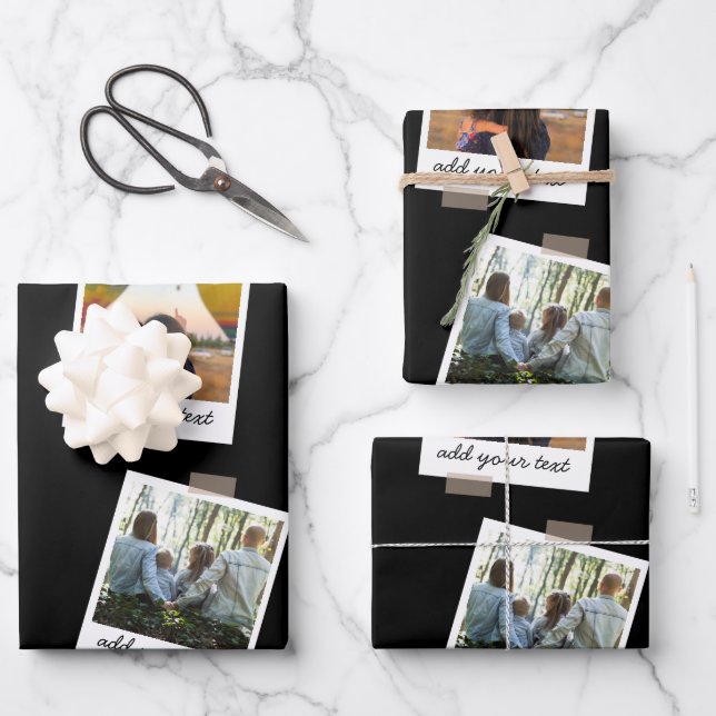 Personalisierte Foto-Collage der Familie 6 Geschenkpapier Set (Vorderseite)