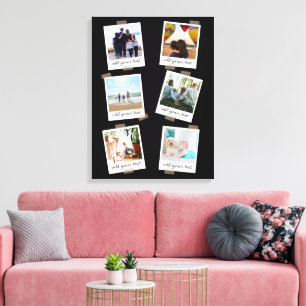 Personalisierte Foto-Collage der Familie 6 Leinwanddruck
