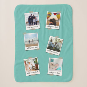 Personalisierte Foto-Collage der Familie 6 Sherpadecke