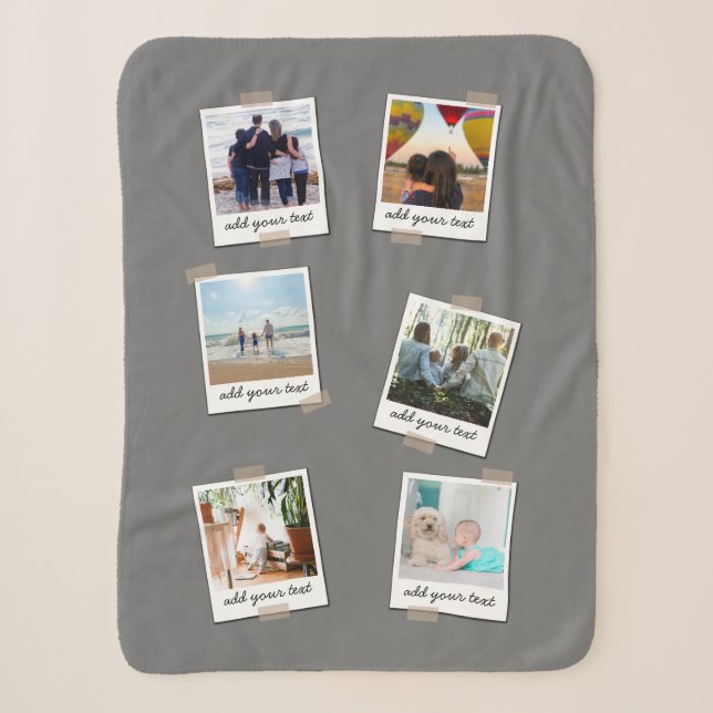 Personalisierte Foto-Collage der Familie 6 Sherpadecke (Vorderseite)