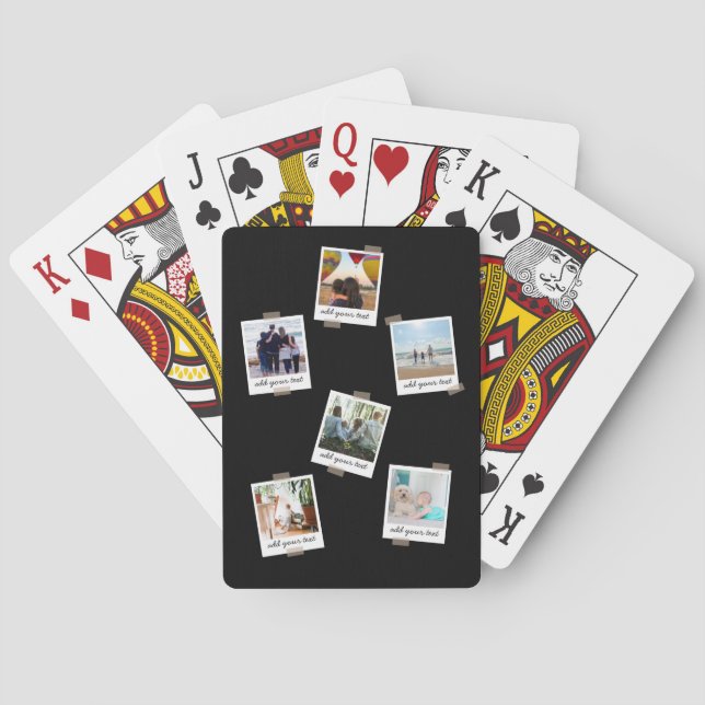 Personalisierte Foto-Collage der Familie 6 Spielkarten (Rückseite)