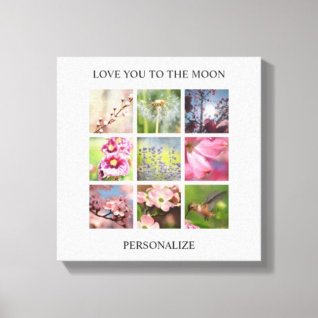 Personalisierte Foto-Collage mit Ihrem Text Leinwanddruck (Vorderseite)