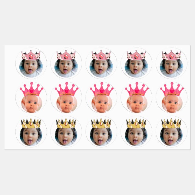 PERSONALISIERTE Foto cupcake Toppers Aufkleber Par (Blatt)