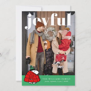 Personalisierte Foto-Feiertags-Snoopy-Pufferjacke Feiertagskarte