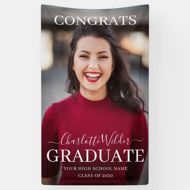 Personalisierte Foto Glückwunsch Graduate Banner (Vertikal)