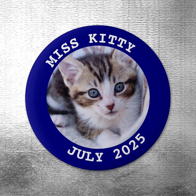 Personalisierte Foto-Grenze Magnet (Navy Personalized Round Photo Frame Magnet)