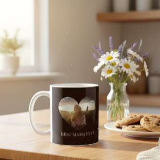 Personalisierte Foto-Herz-Kaffeetasse Muttergesche Kaffeetasse