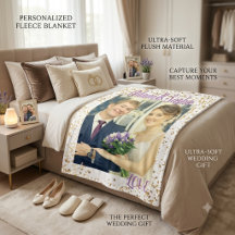 Personalisierte Foto-Hochzeitsdecke Gold Konfetti