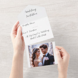 Personalisierte Foto-Hochzeitseinladungskarte | Cu All In One Einladung