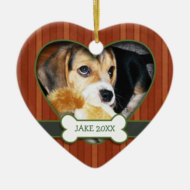 Personalisierte Foto-Hundeverzierung Keramikornament (Vorne)