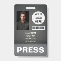 Personalisierte Foto-ID-Logo-Presseausweis