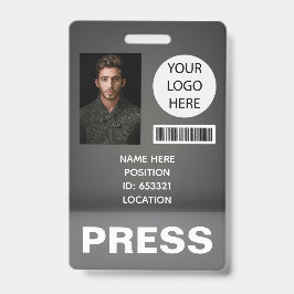 Personalisierte Foto-ID-Logo-Presseausweis Ausweis