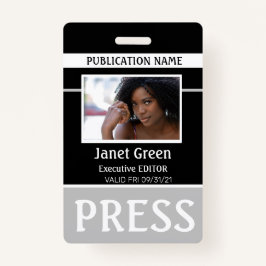 Personalisierte Foto ID Reporter Presseausweis Ausweis