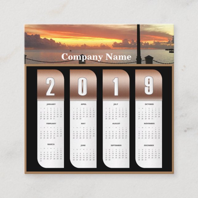 personalisierte Foto-Kalender 2019 Quadratische Visitenkarte (Vorderseite)
