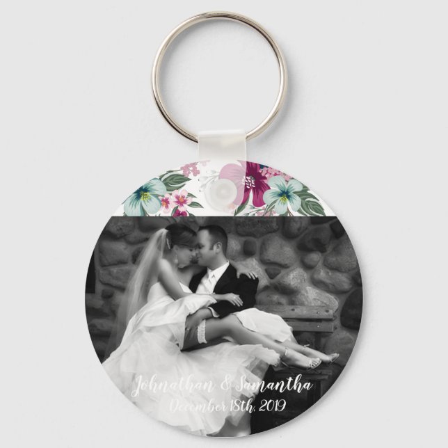 Personalisierte Foto Key Chain Tropical Blume auf  Schlüsselanhänger (Vorderseite)