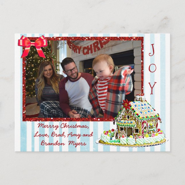 Personalisierte Foto-Lebkuchenhofskarten Feiertagspostkarte (Vorderseite)