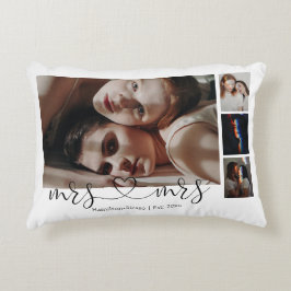 Personalisierte Foto Mrs. und Mrs. Heart Gay Weddi Dekokissen