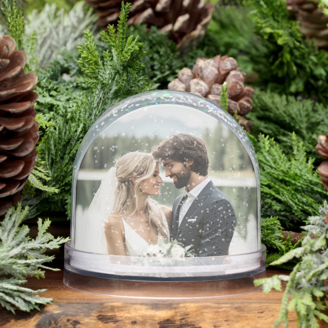 Personalisierte Foto-Namen Hochzeitdatum Beibehalt Schneekugeln (Winter)