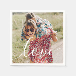 Personalisierte Foto Script-Liebe Serviette