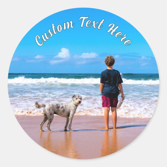 Personalisierte Foto-Sticker mit benutzerdefiniert Runder Aufkleber (Vorderseite)