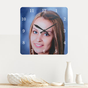 Personalisierte Foto-Uhr für benutzerdefinierte Se Quadratische Wanduhr