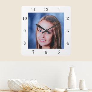 Personalisierte Foto-Uhr für benutzerdefinierte Se Quadratische Wanduhr