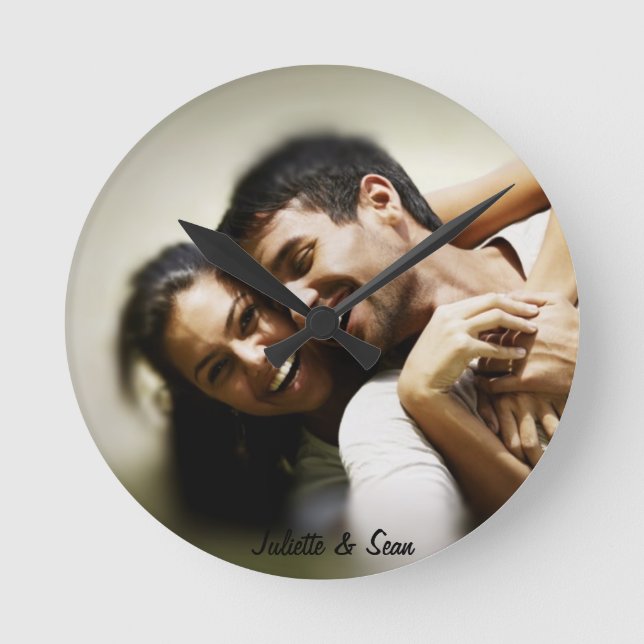 Personalisierte Foto-Uhr Runde Wanduhr (Vorderseite)