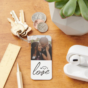 Personalisierte Foto- und Monogramm-Text-Fotocolla Schlüsselanhänger