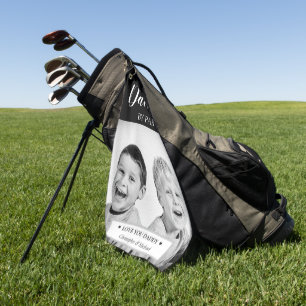 Personalisierte Foto- und Nachrichtengolfkopfabdec Golfhandtuch