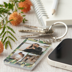 Personalisierte Foto- und Text-Fotocollage Schlüsselanhänger