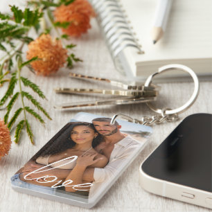 Personalisierte Foto- und Text-Fotocollage Schlüsselanhänger