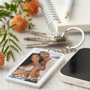 Personalisierte Foto- und Text-Fotocollage Schlüsselanhänger