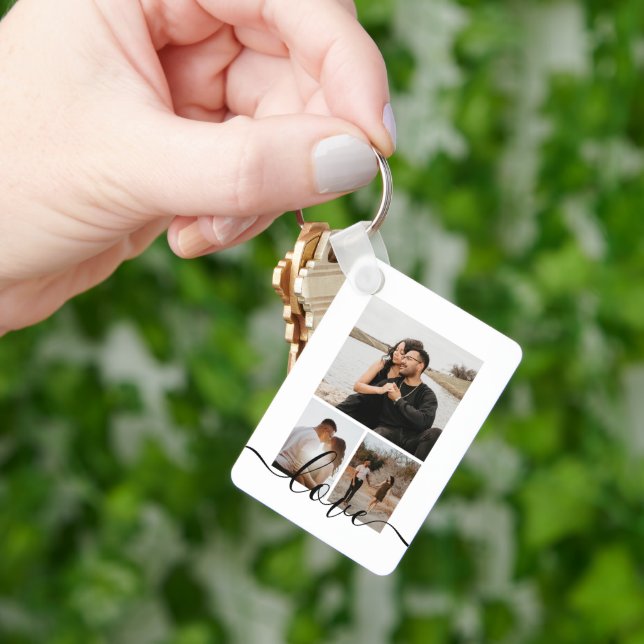 Personalisierte Foto- und Textfotografie Schlüsselanhänger (Hand)