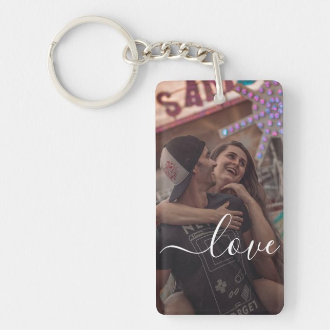 Personalisierte Foto- und Textfotografie Schlüsselanhänger (Vorderseite)