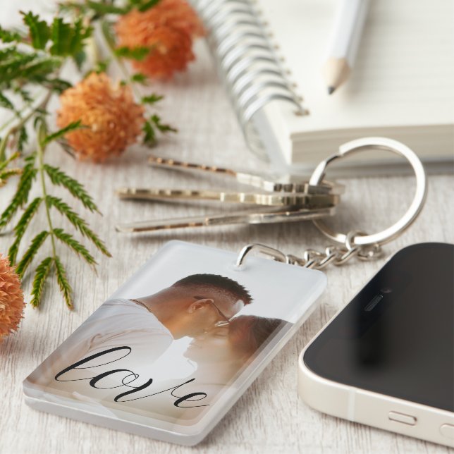 Personalisierte Foto- und Textfotografie Schlüsselanhänger (Vorderseite rechts)