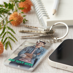 Personalisierte Foto- und Textfotografie Schlüsselanhänger