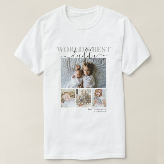 Personalisierte Foto- und Textfotografie T-Shirt (Design vorne)