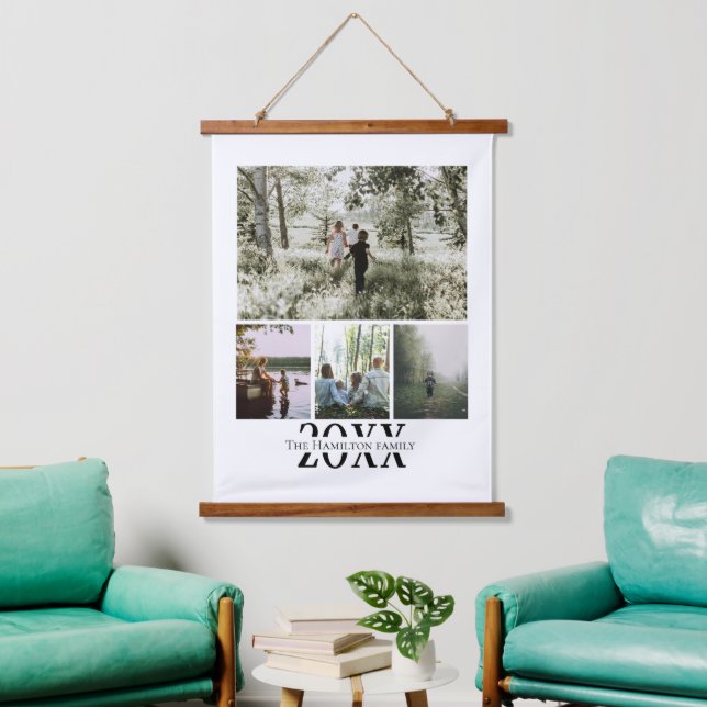 Personalisierte Foto- und Textfotografie Wandteppich Mit Holzrahmen (Wohnzimmer)