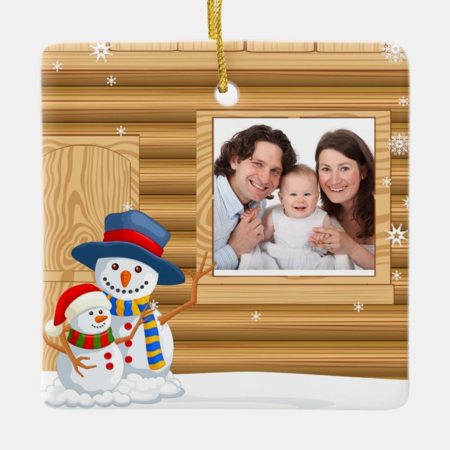 Personalisierte Foto-Verzierung des Babys Keramikornament (Vorderseite)