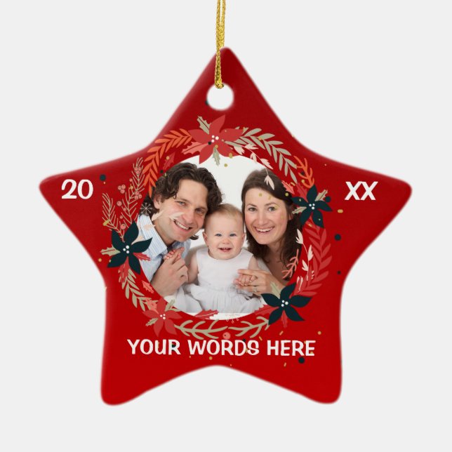 Personalisierte Foto-Verzierung des Babys Keramikornament (Vorne)