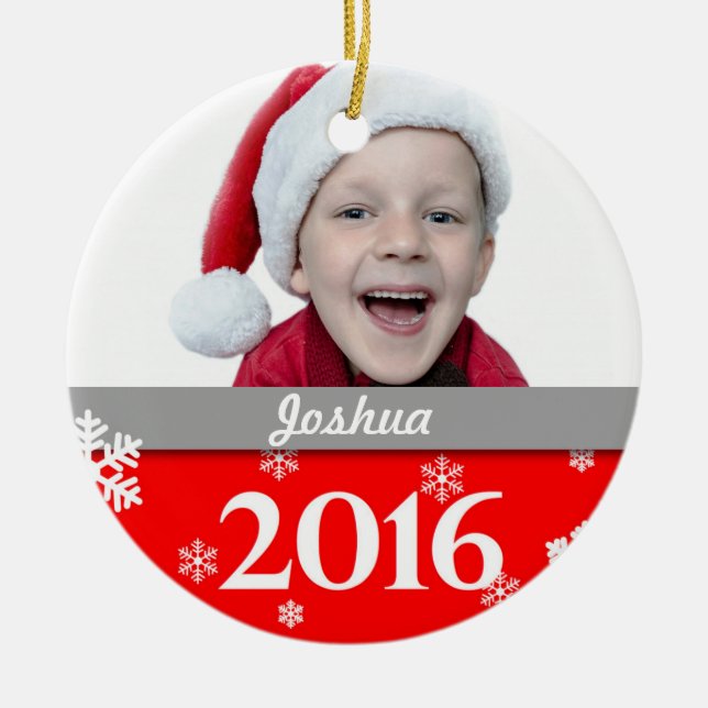 Personalisierte Foto-Weihnachtsbaum-Verzierung Keramik Ornament (Vorne)