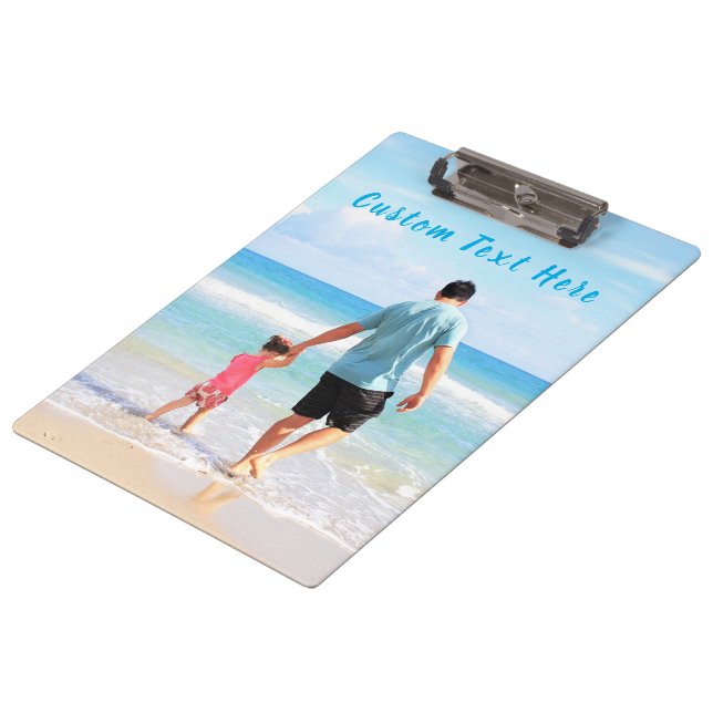 Personalisierte Foto-Zwischenablage mit benutzerde Klemmbrett (Schrägansicht)